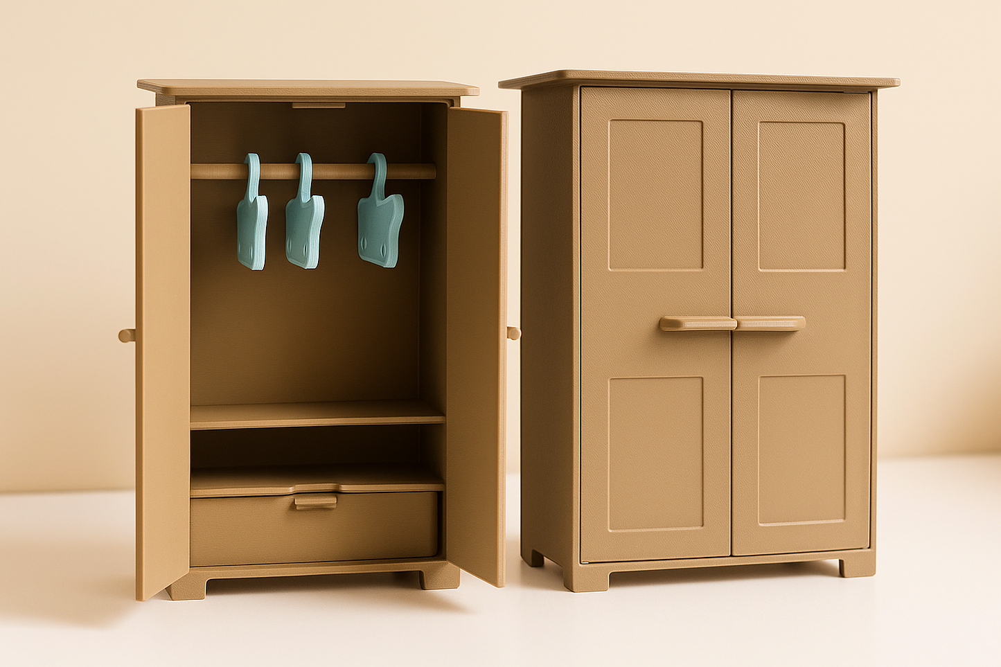 Mini Cupboard Earring & Ring Holder with Secret Drawer – Elegant 3D-Printed Jewelry Organizer