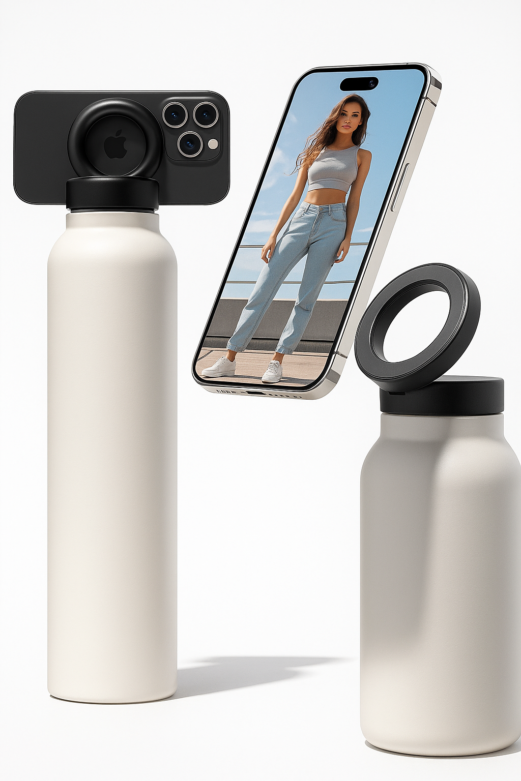 Insulated Water Bottle - Compatible MagSafe and Phone Holder - 1 LITRE