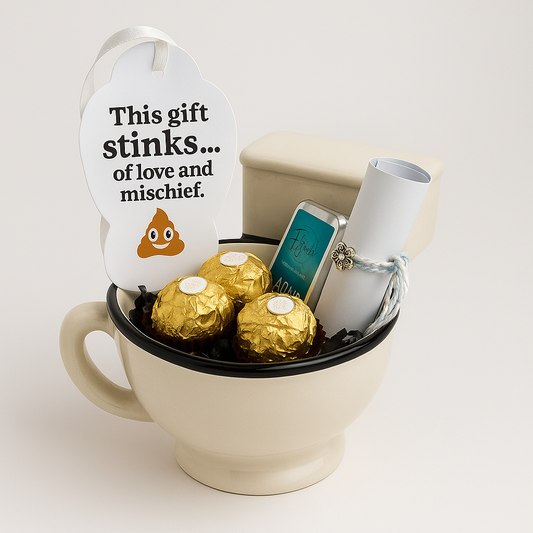 “Stinks of Love” Toilet Mug Rakhi Hamper – Quirky Gift for Brothers