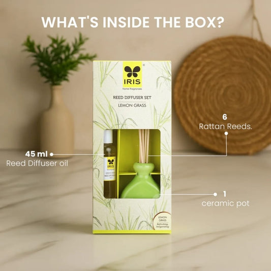 IRIS Lemongrass Reed Diffuser Set