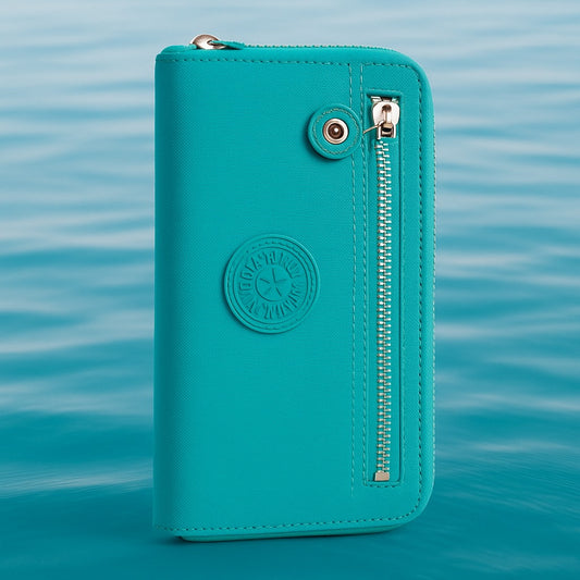 AquaShield Zipper Wallet – Stylish RFID-Blocking Travel Clutch