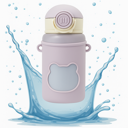 Kawaii Bear Silicone Water Bottle – Leak-Proof & Portable for Kids