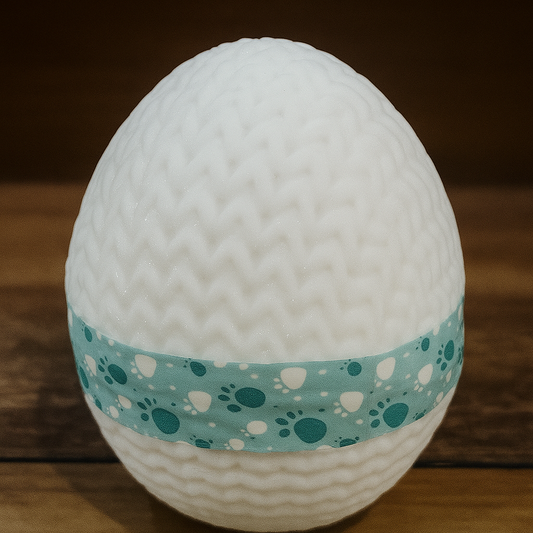 3D Printed Knit-Texture Decorative Eggs – Assorted Colors & Bands