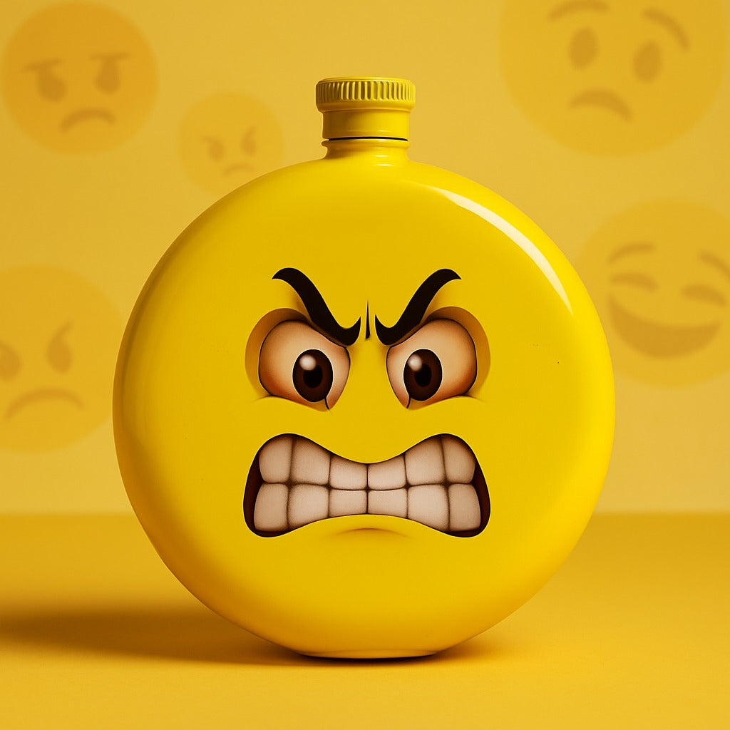 Winky Smiley, Angry , Money Bottle – Quirky Emoji Round Water Sipper