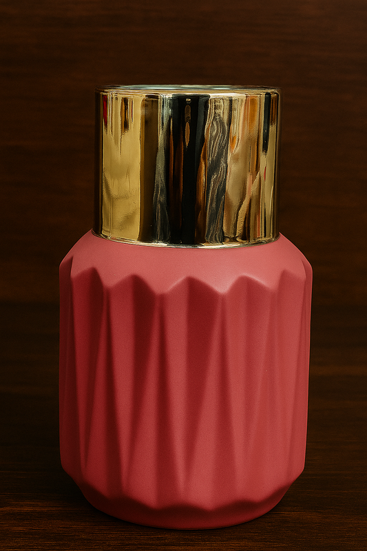 Royal Teal & Gold Ceramic Vase – Modern Luxe Home Decor Accent