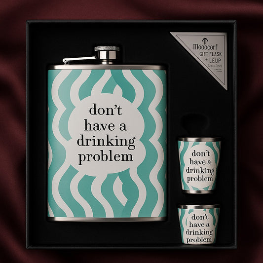 “Don’t Have a Drinking Problem” Flask Gift Set
