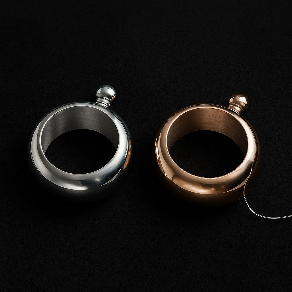 Secret Sip Bangle Flask – Hidden Bracelet Hip Flask in Gold & Silver Finishes