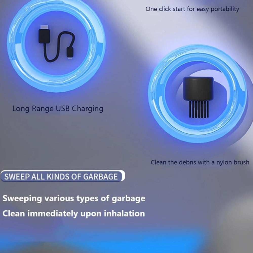 Mini Robot Vacuum Cleaner – USB Rechargeable Desktop & Keyboard Dust Cleaner