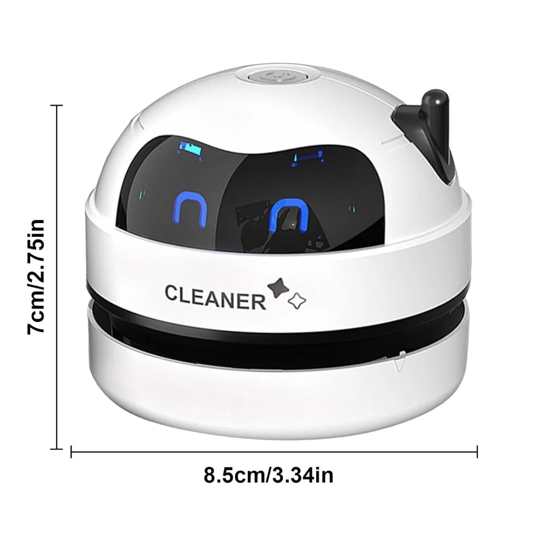Mini Robot Vacuum Cleaner – USB Rechargeable Desktop & Keyboard Dust Cleaner