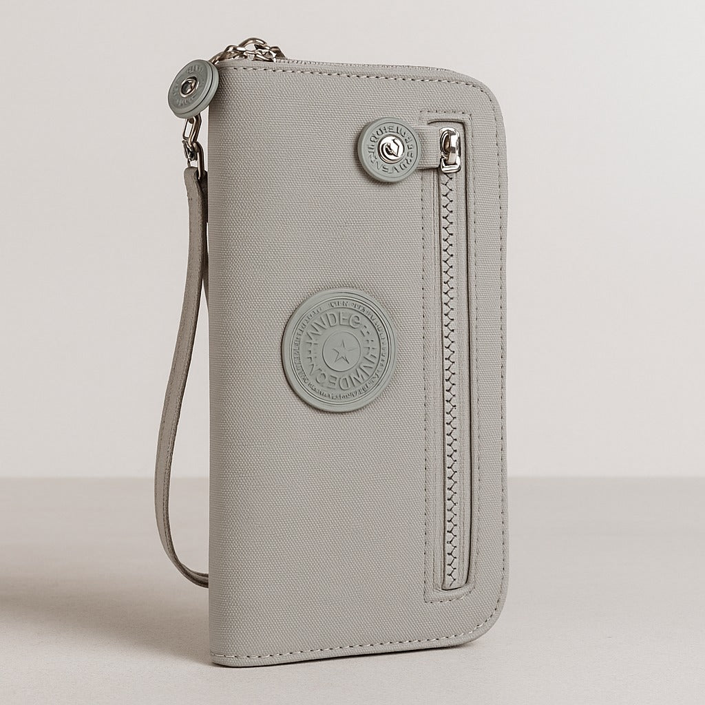 AquaShield Zipper Wallet – Stylish RFID-Blocking Travel Clutch