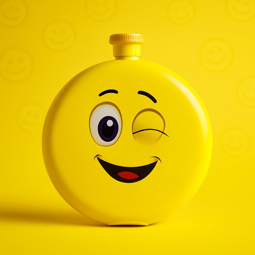 Winky Smiley, Angry , Money Bottle – Quirky Emoji Round Water Sipper