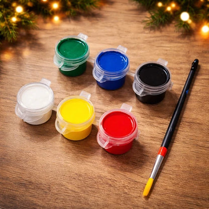 Christmas Kids DIY Painting Hamper – Snowman Craft Kit with Paints, Brush & Festive Candy Canes
