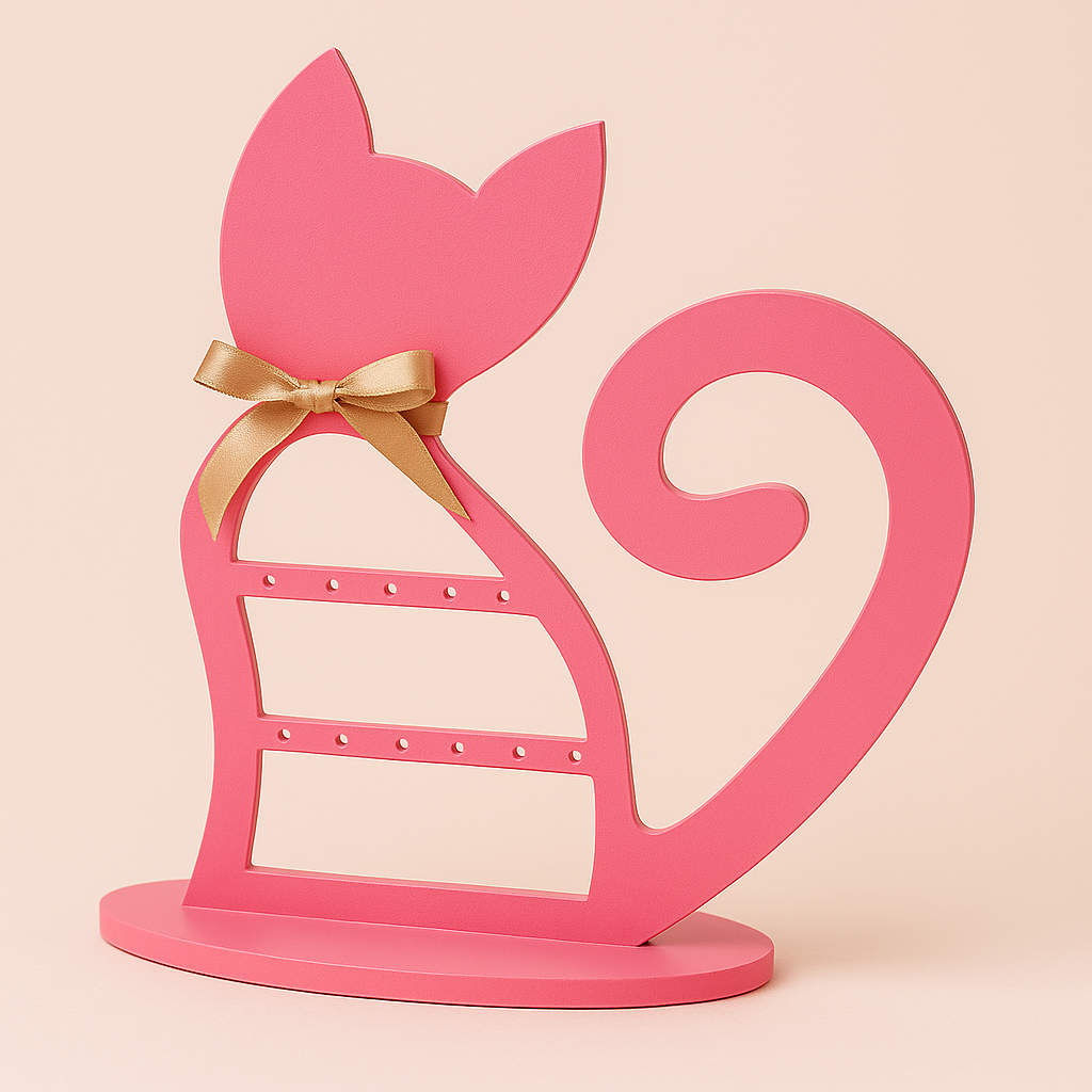 Purrfect Cat Earring Holder & Paw-Shaped Mobile Stand Gift Combo
