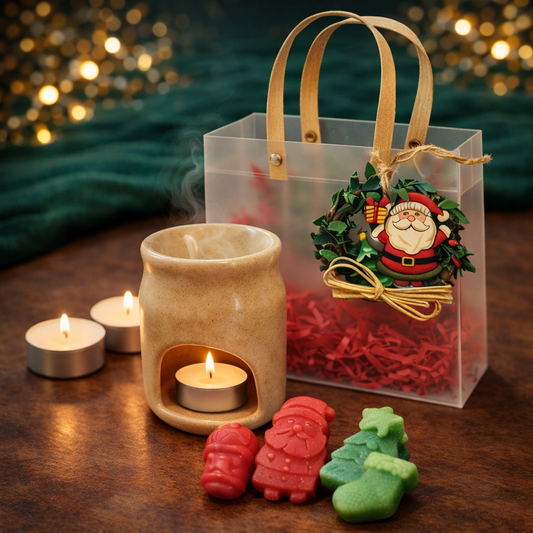 Christmas Aroma Bliss Hamper – Ceramic Oil Burner, Wax Melts & Tea Light Candles