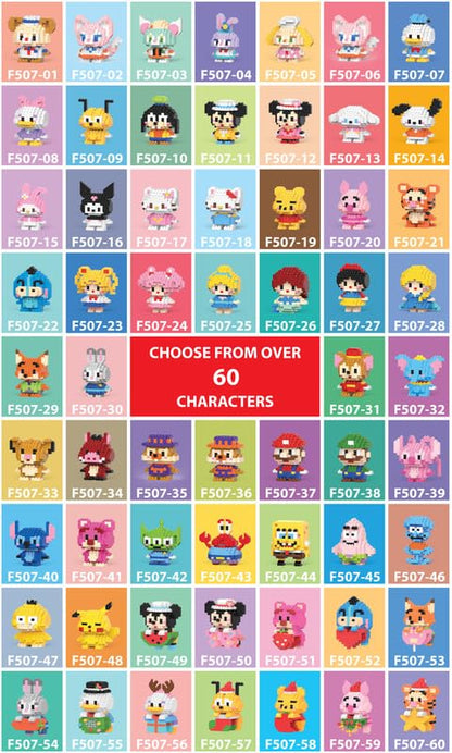 Mini Cartoon Character Building Blocks – DIY Educational Pixel Bricks Toy for Kids & Collectors