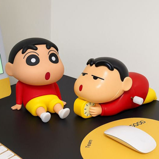 Shinchan Fun Duo Combo™ | Cute Mobile Holder + Wind-Up Toy Set - Assorted holder (Anime-Inspired | Jus Hamper Exclusive)