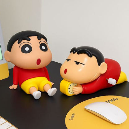Shinchan Fun Duo Combo™ | Cute Mobile Holder + Wind-Up Toy Set - Assorted holder (Anime-Inspired | Jus Hamper Exclusive)