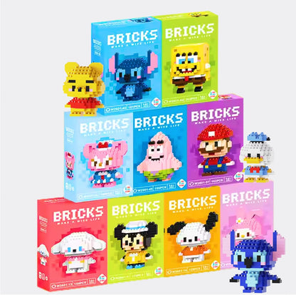 Mini Cartoon Character Building Blocks – DIY Educational Pixel Bricks Toy for Kids & Collectors