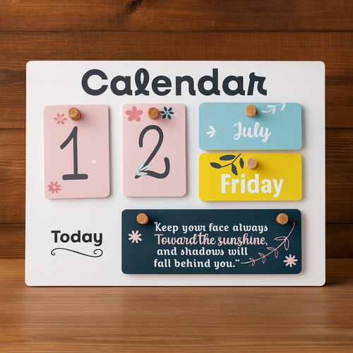 Premium Wooden Perpetual Desk Calendar