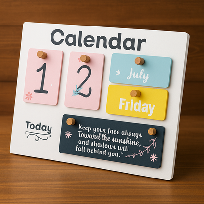 Premium Wooden Perpetual Desk Calendar