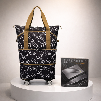 Foldable Trolley Shopping Bag + CardSharp Safety Knife Combo