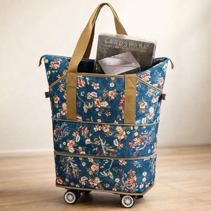 Foldable Trolley Shopping Bag + CardSharp Safety Knife Combo