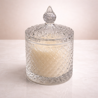 Elegant Crystal Glass Scented Candle with Lid