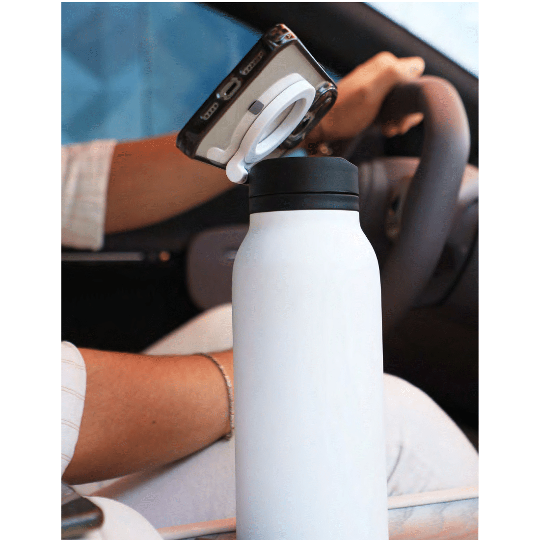 Insulated Water Bottle - Compatible MagSafe and Phone Holder - 1 LITRE