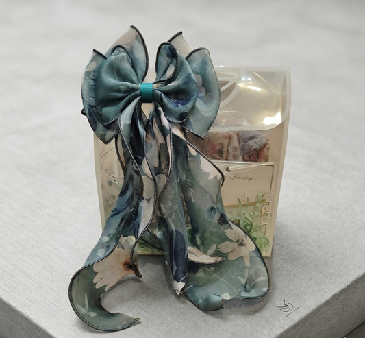 Elegant Floral Gift Box with Premium Sheer Bow