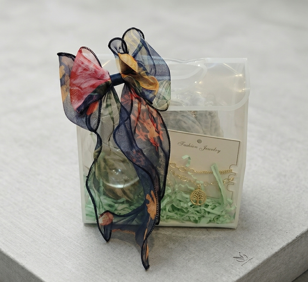 Elegant Floral Gift Box with Premium Sheer Bow