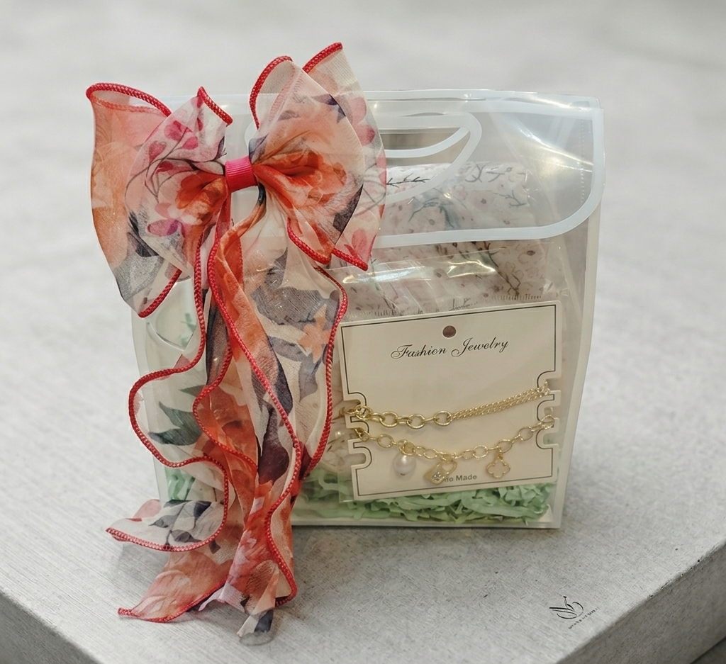 Elegant Floral Gift Box with Premium Sheer Bow