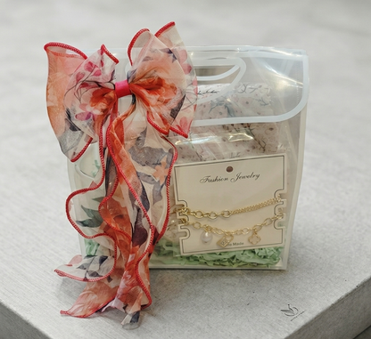 Elegant Floral Gift Box with Premium Sheer Bow