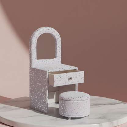 The "Glitter Dreams" Mini Vanity & Ottoman Set