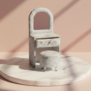 "Royal Reflection" Mini Vanity & Ottoman Collection