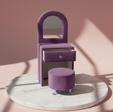 "Royal Reflection" Mini Vanity & Ottoman Collection