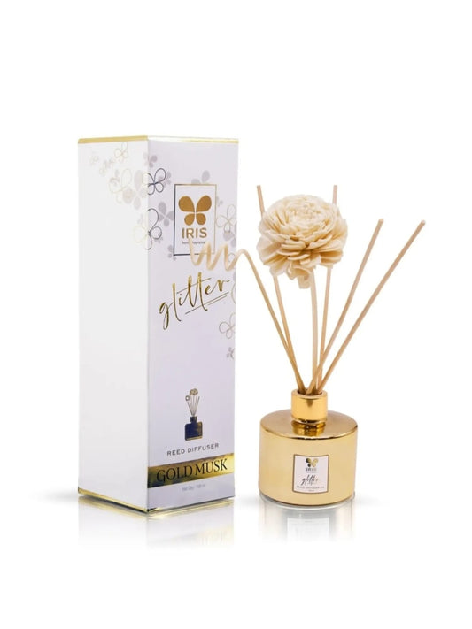 IRIS Glitter Reed Diffuser – Gold Musk