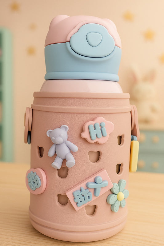 Cute Bear-Themed Insulated Water Bottle for Kids – 2 Adorable Styles