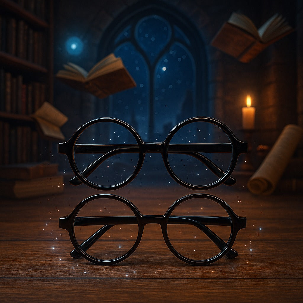 Wizard Glasses – Round Black Frame Eyewear for Cosplay, Costume & Collectors