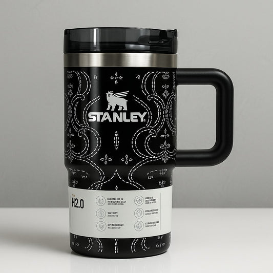 Stanley Quencher H2.0 – Black Bandana Edition 40oz Tumbler with FlowState™ Lid & Handle