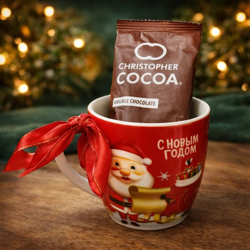 Cozy Christmas Cocoa Gift Hamper – Santa Mug, Hot Chocolate & Tree Candle