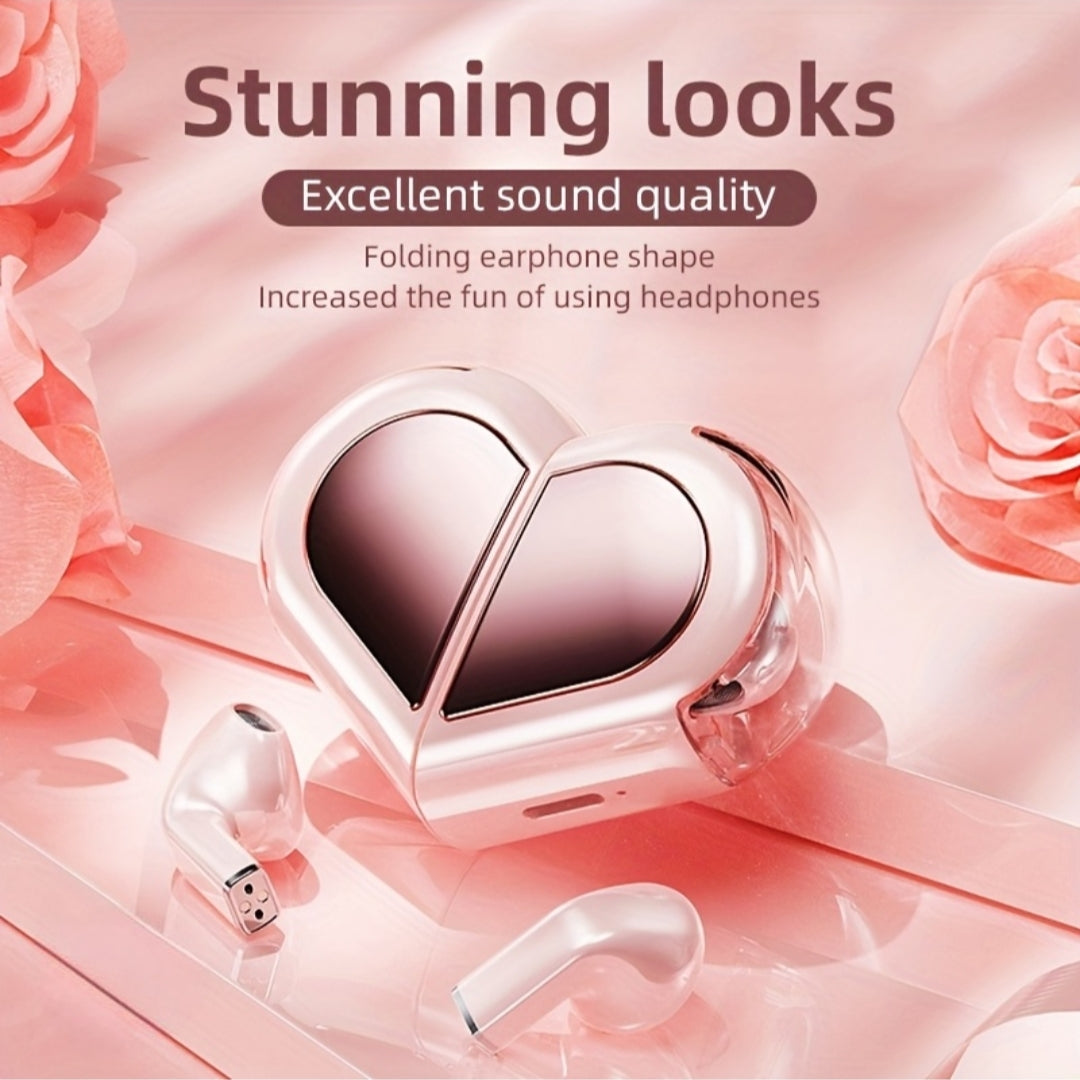 K520 Heart Shape Foldable Wireless Earbuds !
