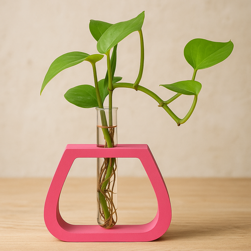 Test Tube Propagation Station – Pink Minimalist Wooden Frame Planter