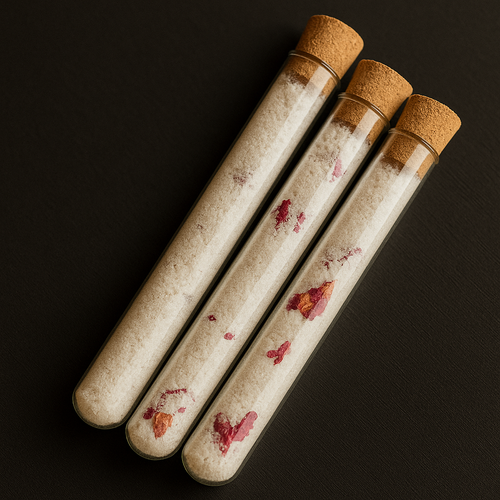 Floral Bath Salt Tubes – Relaxing Rose Infused Himalayan Blend | Set of 3
