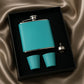 Matte Pastel Hip Flask with Shot Glasses & Funnel (4-Piece Box)