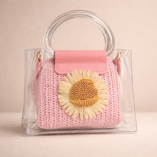 Daisy Handbag with Knitted Pouch