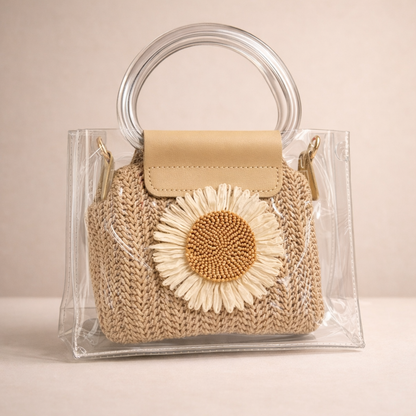 Daisy Handbag with Knitted Pouch