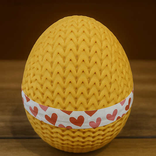 3D Printed Knit-Texture Decorative Eggs – Assorted Colors & Bands