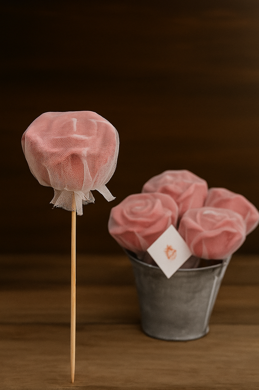 Rose Soap Stick – Scented Handmade Rose in Organza Wrap