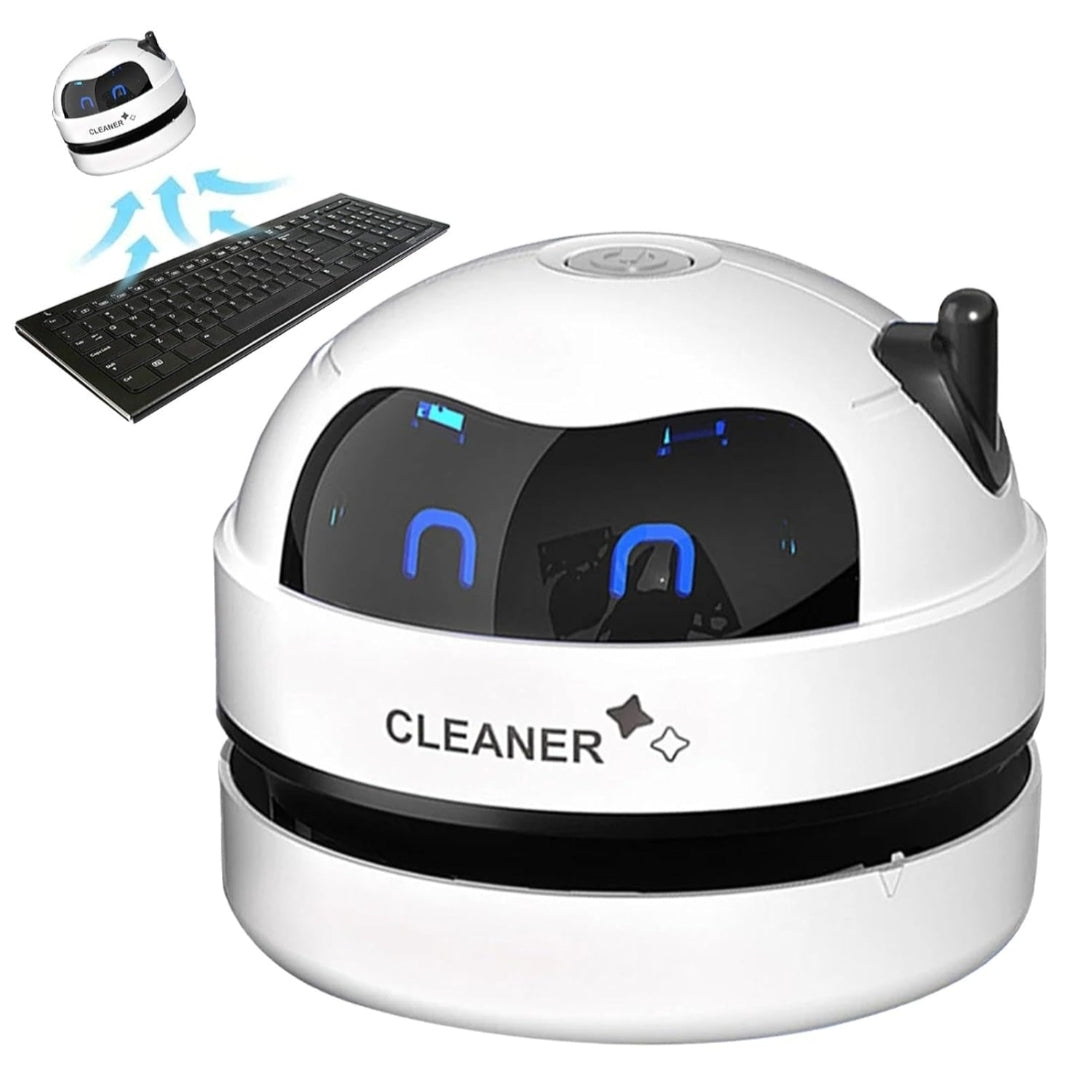 Mini Robot Vacuum Cleaner – USB Rechargeable Desktop & Keyboard Dust Cleaner