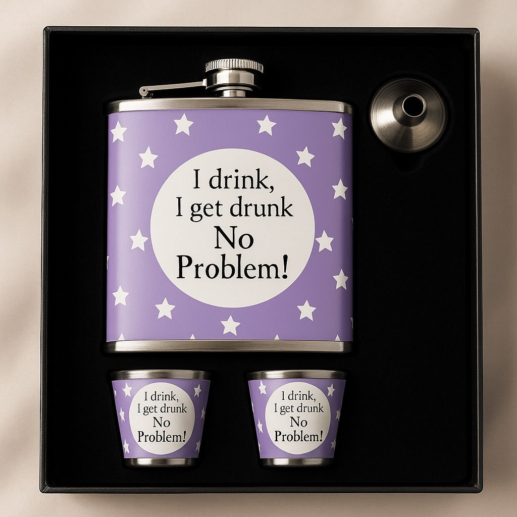 “Don’t Have a Drinking Problem” Flask Gift Set